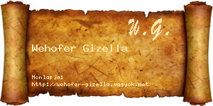 Wehofer Gizella névjegykártya
